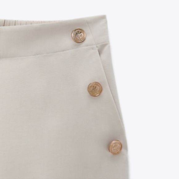 NWT Zara Straight Leg Ecru Pants, Size XS - Picture 7 of 10